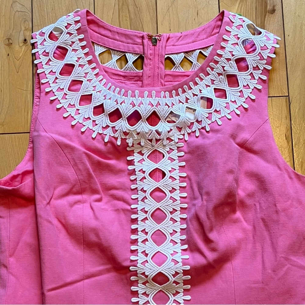 NWT Lilly Pulitzer Mila Shift Dress in Pink & White size four (4) - Picture 4 of 12